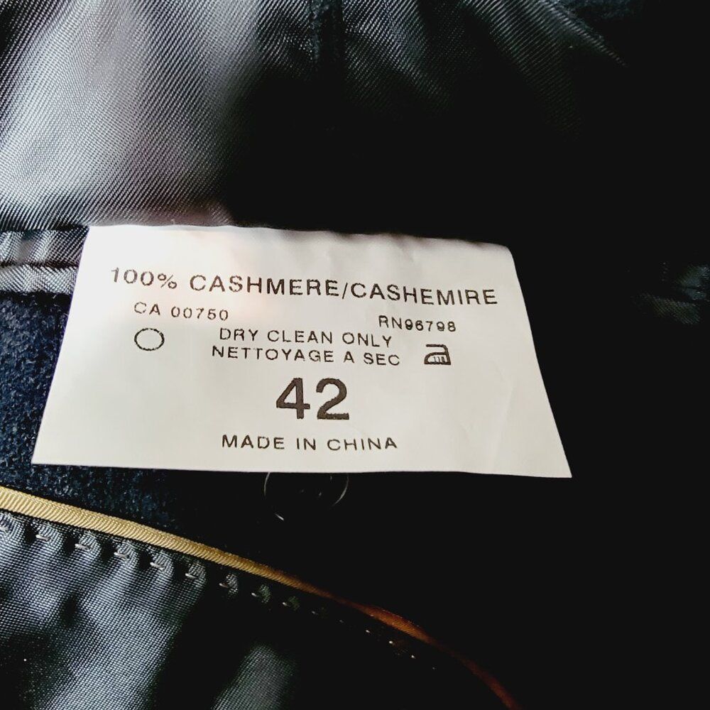 Coppley 100% Pure Cashmere Mens 3/4 Black Trench Coat Size 42 - Picture 13 of 16